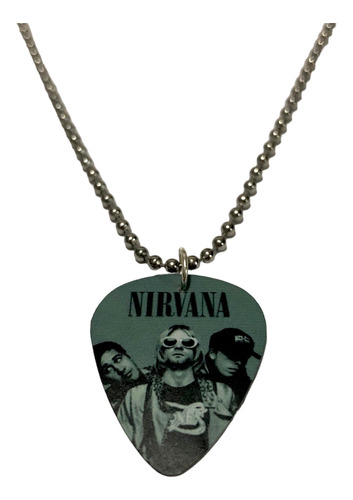 Dije De Púa Plumilla Con Cadena Rock Nirvana Kurt Cobain  