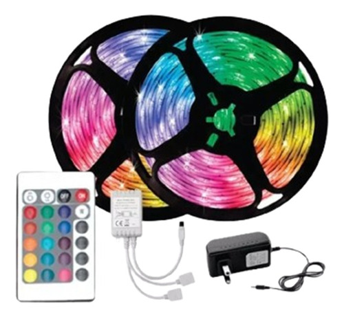 Kit Completo Fita Led Rgb 14m Colorida 5050+fonte 