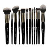 Set 12 Brochas Para Rostro Y Ojos Pelo Mixto Beili