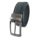 Cinturon De Piel Genuina Para Hombre, Piel 100% Bovino Color Negro/café Oscuro Talla 38