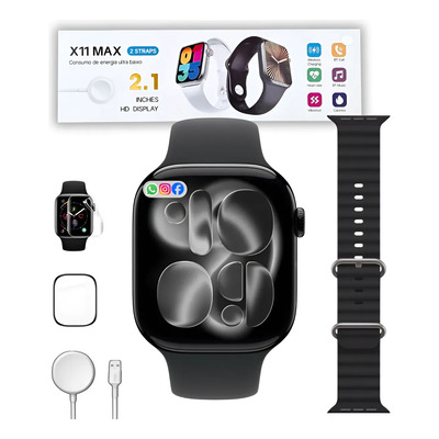 Smartwatch para Android Samsung Xiaomi Feminino Masculino Preto