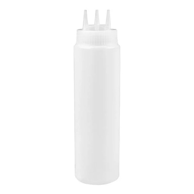 12 Dispensadores De 3 Boquillas Aderezos Salsa 24 Oz 710 Ml Blanco