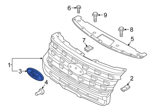 Emblema Parrilla Ford Explorer 3.5 2016-2019 Original  Foto 4