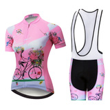 Conjunto Ciclismo Mujer Tricota Jersey + Calza 