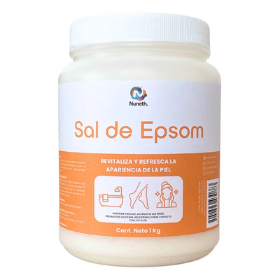 Sal De Epsom Nuneth 1 Kg - Sulfato De Magnesio Vegano Fragancia Sin Fragancia | MercadoLibre