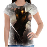 Camiseta Personalizada Feminina Mortal Kombat Jogo Luta 02