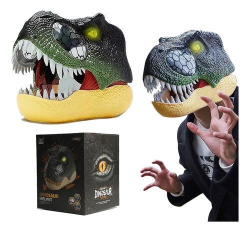 Máscara De Dinosaurio Tyrannosaurus Rex Con Luce Y Rugido