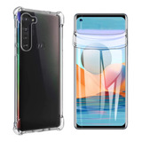 Capa Anti Shock + Película Gel Para Motorola Moto Edge 2020