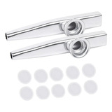 2-pack Silver Kazoos With 10 Diaphragms