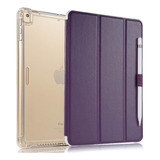 Funda Para iPad 10.2 Valkit Rígido Soporte Lápiz Púrpura Osc