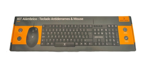 Kit Teclado Y Mouse Usb Alambrico  Antiderrames  Uso Rudo