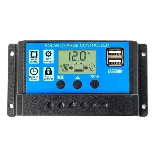 Regulador De Carga Panel Solar 40a 12v 24v Display Usb Pwm