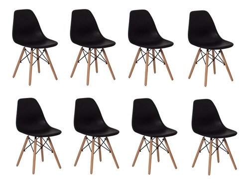 Kit 8 Cadeiras Charles Eames Eiffel P/ Sala Jantar/ Varanda