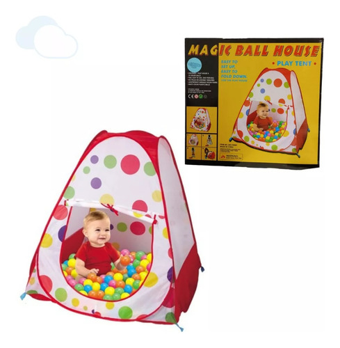 Carpa Pelotero De Tela Infantil 50 Pelotas Colores Juego