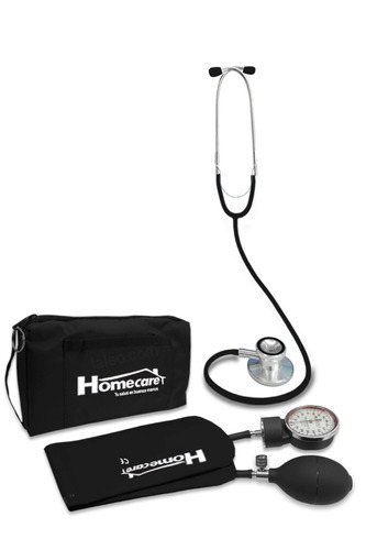 Kit Baumanometro Aneroide Con Estetoscopio De Doble Campana Homecare Negro