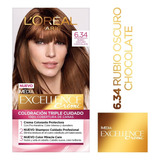 Kit Tintura L'oréal Paris  Excellence Kit Tintura L'oréal Paris Excellence Creme Tono 6.34 Chocolate Para Cabello