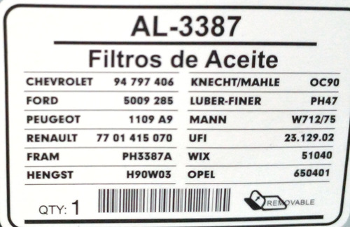 Filtro Aceite Chevrolet Meriva Montana Corsa 1.8 Foto 4