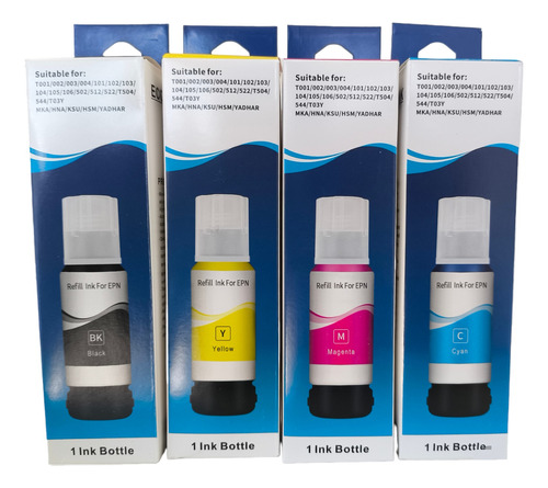 Kit De Tintas Compatible Con Epson T544 L3110 L3150 L1210