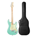 Kit Guitarra Stratocaster Tagima T-635 Surf Green Com Capa