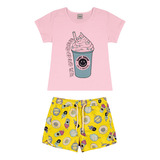 Conjunto Infantil Feminino Sorvete Rovitex Kids Rosa