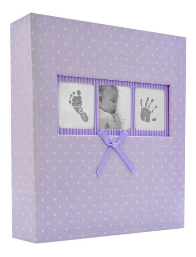 Álbum Bebe Lunares Morado 200fotos 10x15cm Con Memo