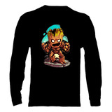 Polera Manga Larga Guardianes De La Galaxia - Ver 02 - Groot