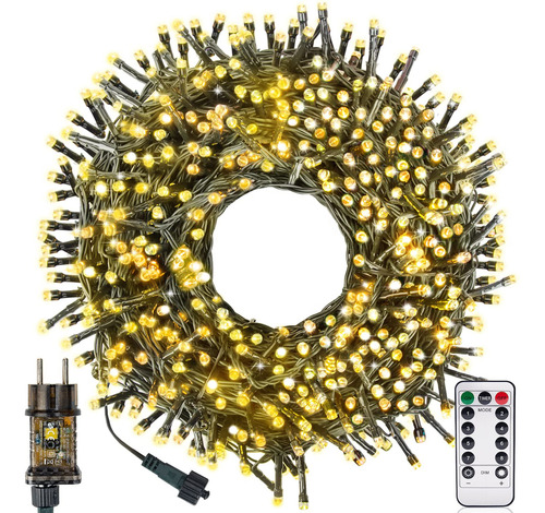 300 Luces Led Para Jardín Pilas, Impermeable Ip65, Navidad F