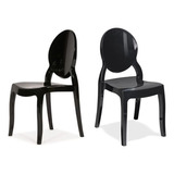 2 Sillas Sofia Ghost Black - Sillas De Comedor Living