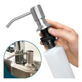 Dispenser Aço Inox Escovado Dosador Detergente 500ml Inox