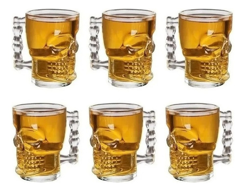 Set 6 Tarros Cerveceros Calavera Craneo Cerveza Micheladas