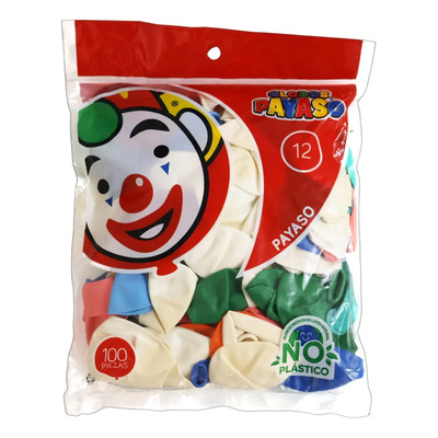 100 Globos Payaso Redondo De Látex No 12 \u002F 30 Cm Elige Color | MercadoLibre