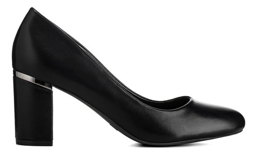 Zapato Formal Negro De Dama Taco Alto Comfort Elegante Weide