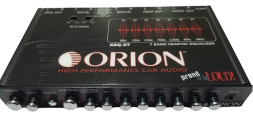 Equalizador Orion   Xtr  7 Bandas 3 Input  Aux Front  Xeq-x7