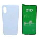 Estuche Silicone Case Para iPhone X- Xs Y Vidrio Ceramico