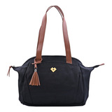 Bolsa De Hombro Mujer Bandolera, Bolso Dama Grande Luckyly Color Negro