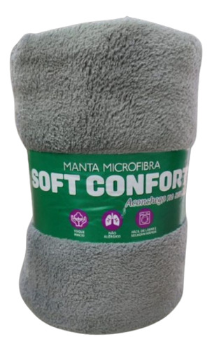 Manta Cobertor Soft Casal Microfibra Toque Veludo Fleece