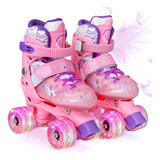 Patines De 4 Ruedas Ajustable Niños Niñas Con Luces Bolsa