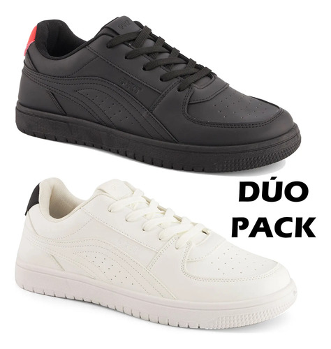 Tenis Casual Ferrato Para Hombre Duo Pack Blanco Y Negro