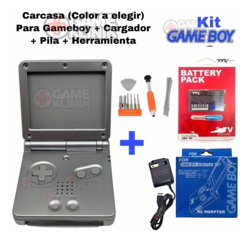 Carcasa Game Boy Advance Sp Gba Ki + Cargador + H + Extra 08