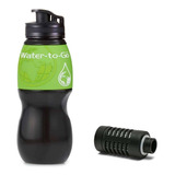Botella Purificadora De Agua Verde Para Senderismo Y Camping