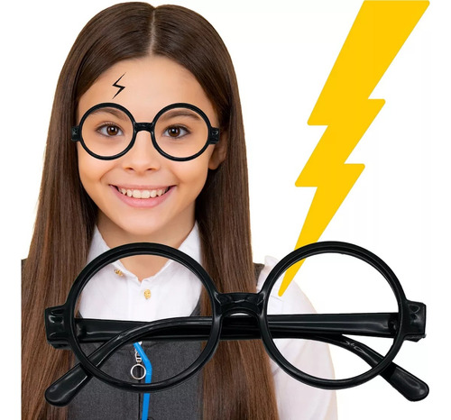 Gafas Negras Lentes Marco Harry Potter Sin Lente Redondas