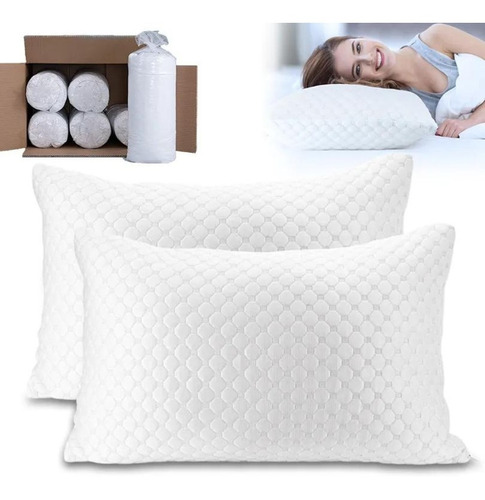 Set 4 Almohadas Premium Alta Gama Acolchadas 70x50 Tuacol