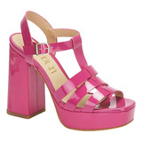 Sandalias Con Tacón Grueso Plataforma Rosa Fiusha Forever 21