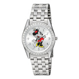 Reloj Mujer Disney W002761 Cuarzo Pulso Plateado En Acero