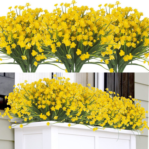 Flores De Narcisos Artificiales Amarillos - 12 Paquetes