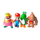 Set X4 Figuras Mario Bros Muñecos 12cm Articuladas Colección