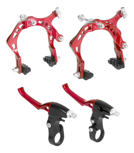 Kit Frenos Para Biccleta Aluminio Rojo Bmx Sshine