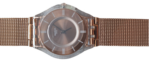 Reloj Swatch Hello Darling Sfp115m Mujer Dorado Rose 34mm