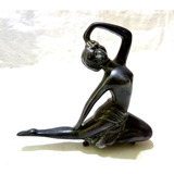 Estatua Figura Femenina Art Deco Petit Bronce Sin Base * F