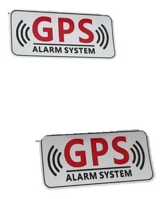 2 Calcomanías Gps Alarm Rastreo Satelital Sticker Auto Moto